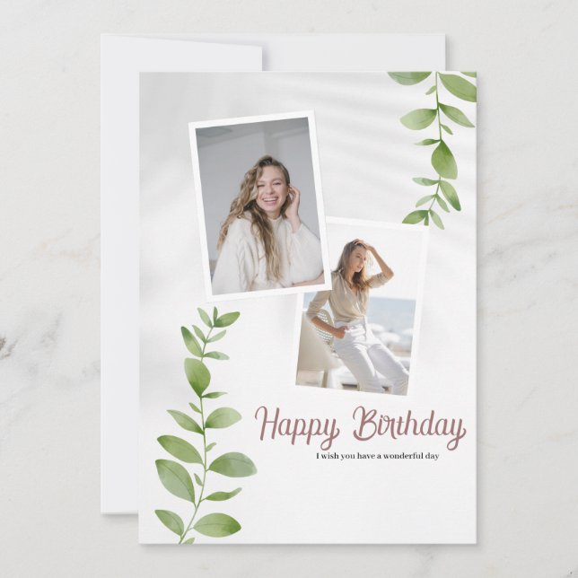 Feliz cumpleaños Minimalista blanco personalizado (Anverso)