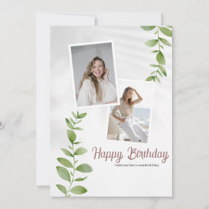 Feliz cumpleaños Minimalista blanco personalizado