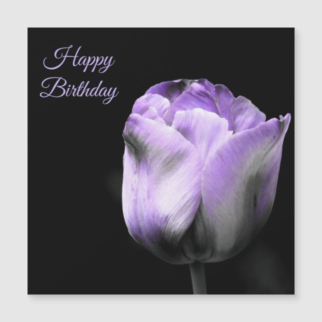 Feliz cumpleaños morado tulipán *personalizar-pers (Anverso)
