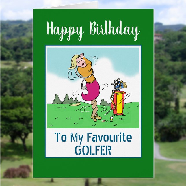 Feliz cumpleaños, mujer golfer (Subido por el creador)