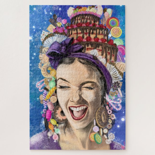 Feliz cumpleaños, mujer, rompecabezas (Vertical)