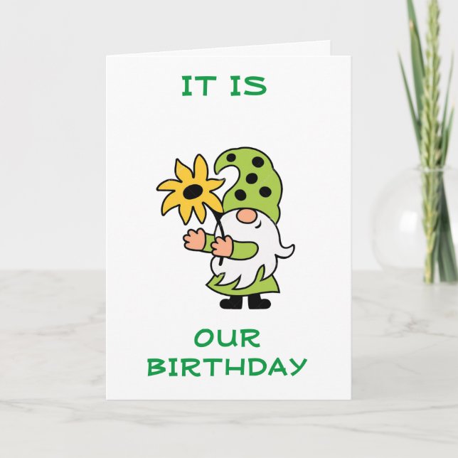 FELIZ "CUMPLEAÑOS MUTUOS" DE LA TARJETA GNOME DE G (Anverso)