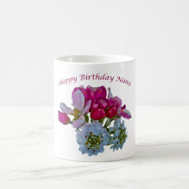 Feliz Cumpleaños Nanna. Tazas Florales