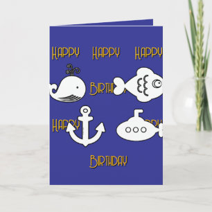 Feliz cumpleaños, niños con tarjeta de felicitació