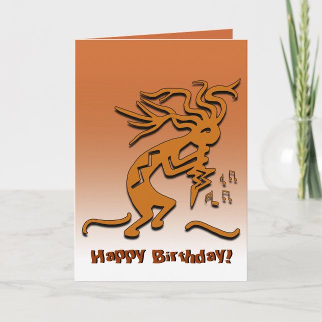 Feliz Cumpleaños Notas de Músico Kokopelli Persona (Anverso)