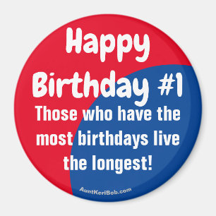 Feliz cumpleaños número 1 imán refrigerador