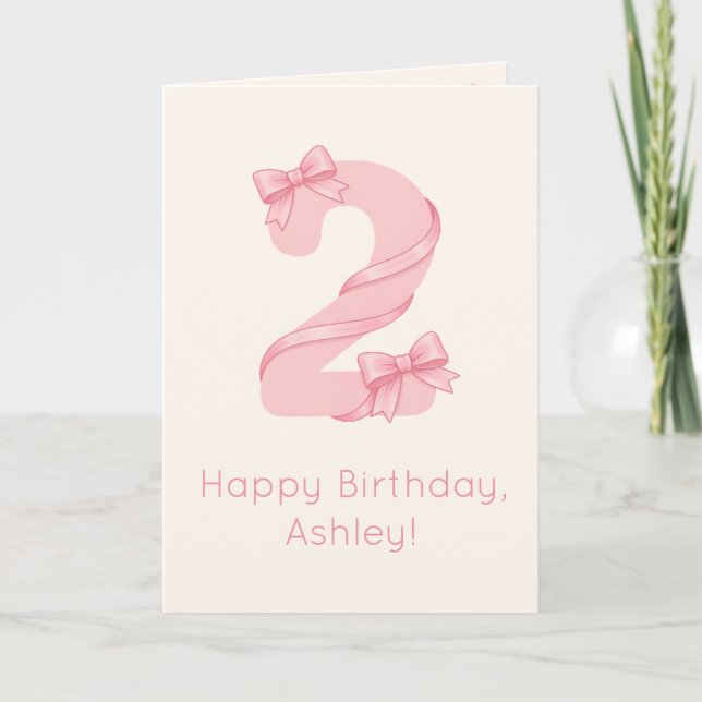 Feliz cumpleaños número 2 Tarjeta personalizada pa (Anverso)