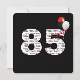 Feliz cumpleaños número 85 en invitación negra