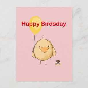 Feliz Cumpleaños Pájaro Tarjeta de Cumpleaños con 