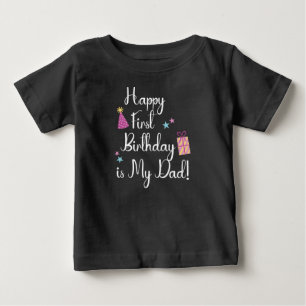 Feliz cumpleaños papá bebé camiseta