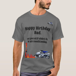 Feliz cumpleaños, papá. En la camiseta de bomberos