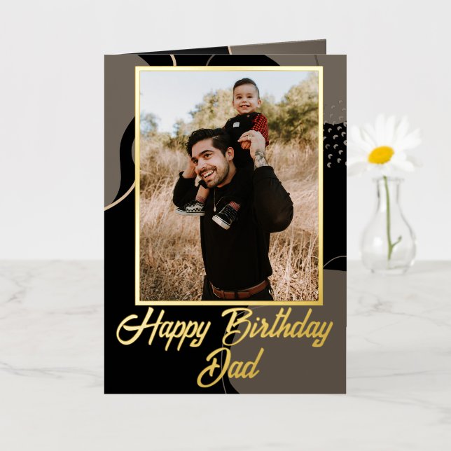 Feliz cumpleaños papá foto personalizada moderna (Flor pequeña)