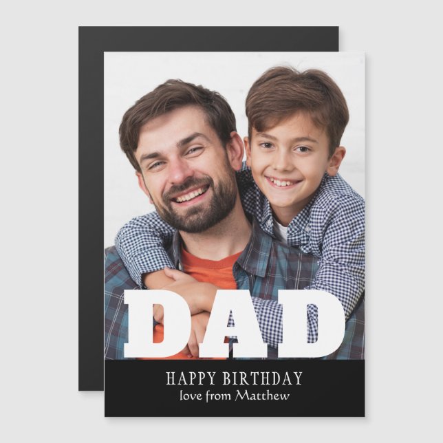 Feliz cumpleaños, papá moderno foto personalizada (Anverso/Reverso)