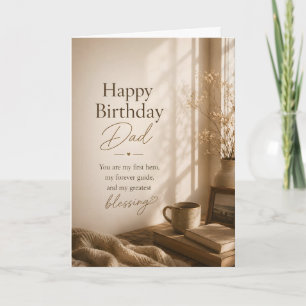 Feliz Cumpleaños Papá Tarjeta cálida de puesta de