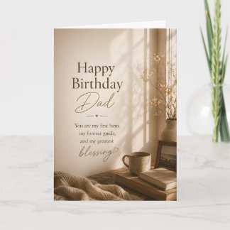 Feliz Cumpleaños Papá Tarjeta cálida de puesta de 