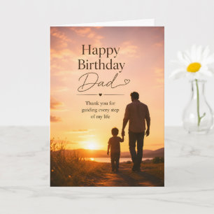 Feliz Cumpleaños Papá Tarjeta de Puesta de Sol, Sa