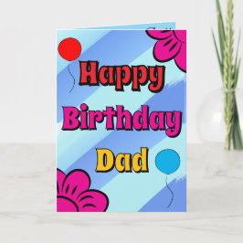 Feliz cumpleaños papá tarjeta de saludo diseño azu