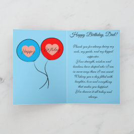 Feliz cumpleaños papá tarjeta de saludo diseño azu