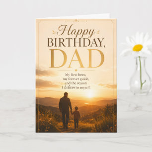 Feliz Cumpleaños Papá Tarjeta Mi Primer Héroe Mi