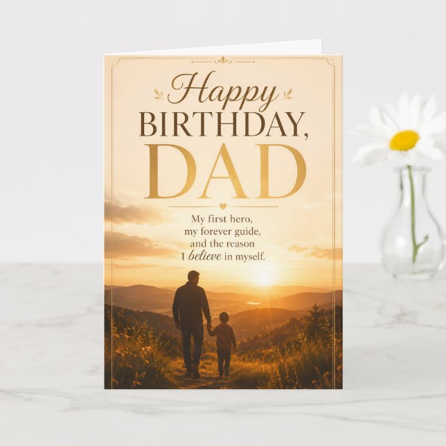 Feliz Cumpleaños Papá Tarjeta | Mi Primer Héroe Mi (Planta pequeña)