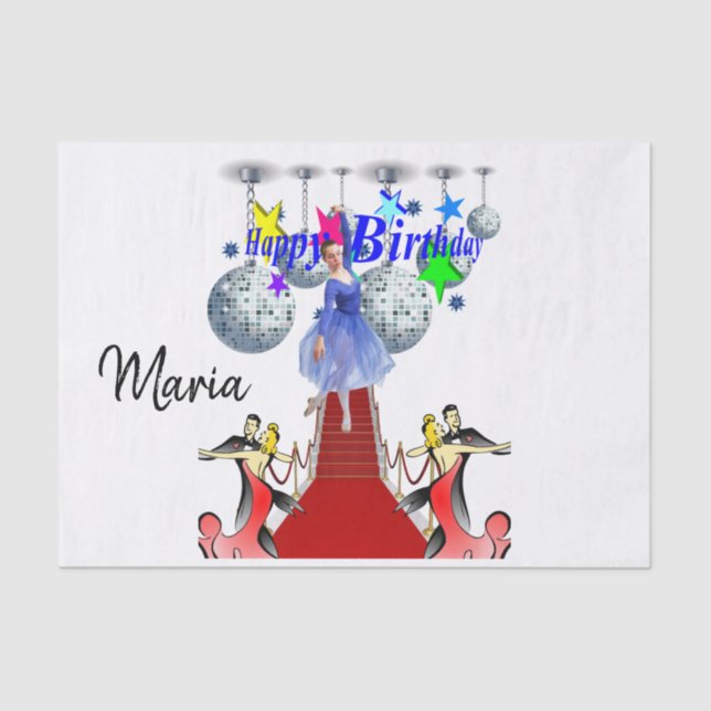 Feliz cumpleaños Papel de tejidos alfombra roja (Anverso)