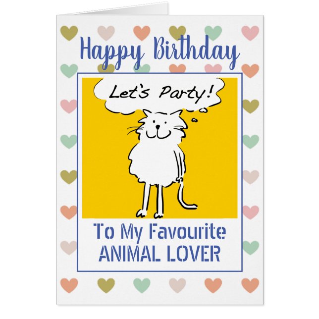 Feliz cumpleaños para el amante de los animales (Frente)
