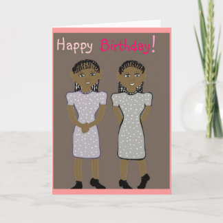 Feliz cumpleaños para la tarjeta de gemelos