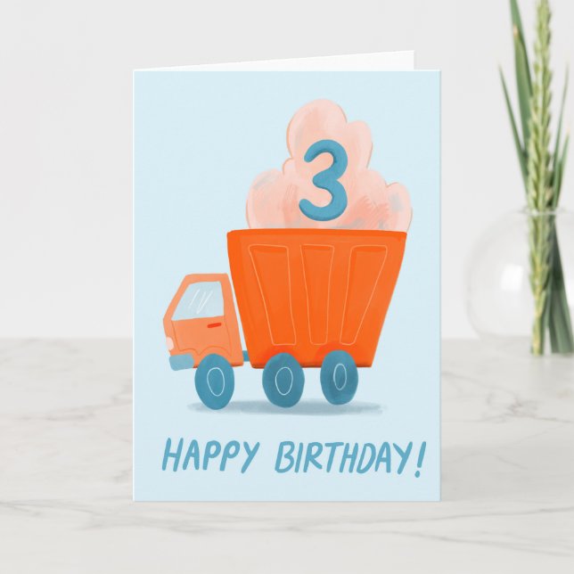 Feliz cumpleaños para tarjeta de 3 años (Anverso)