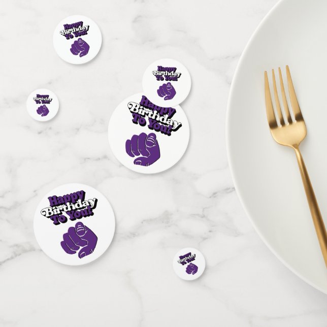 Feliz Cumpleaños Para Usted Confetti De Mesa Púrpu (Grupo)