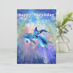 Feliz cumpleaños - Pareja de delfines - Hermosa