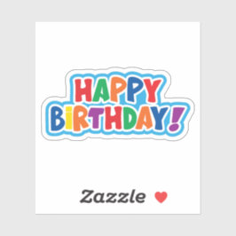 Feliz cumpleaños, pegatina colorido