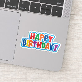 Feliz cumpleaños, pegatina colorido