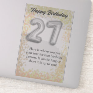 Feliz cumpleaños pegatina de 27 años