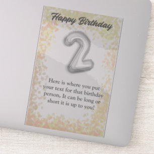 Feliz cumpleaños pegatina de 2 años