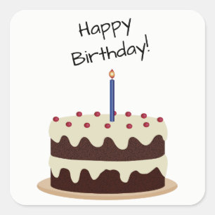 Feliz cumpleaños, Pegatina de chocolate y vainilla