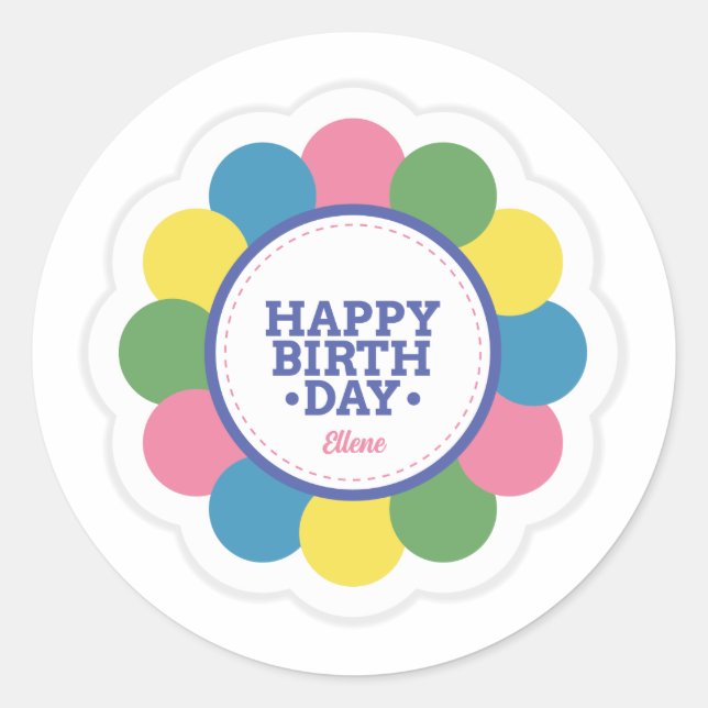 Feliz cumpleaños, Pegatina de Personalizable para  (Anverso)