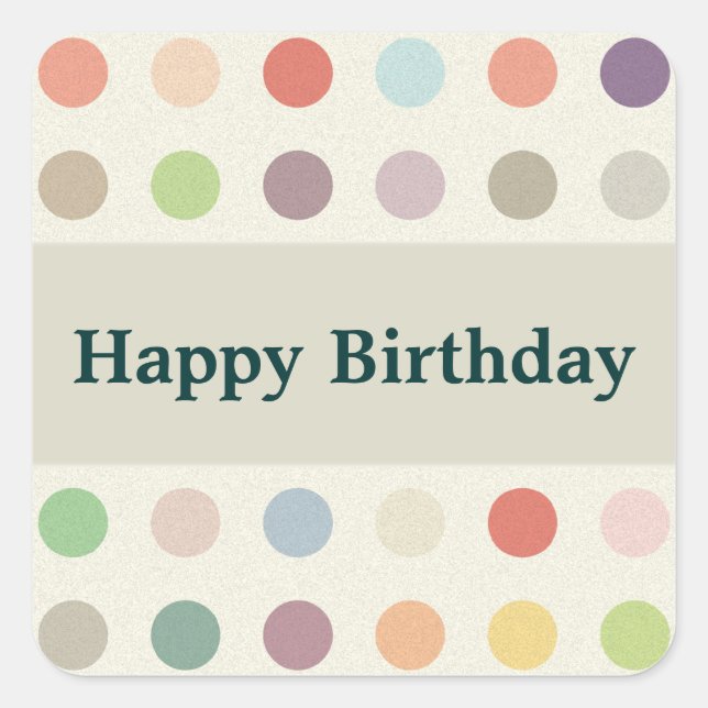 Feliz cumpleaños, Pegatina de puntos de polka (Anverso)