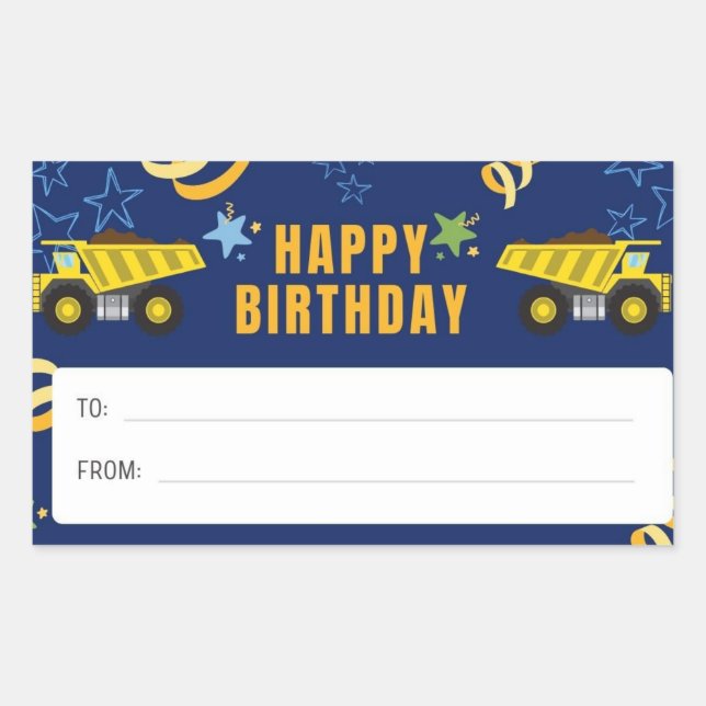 Feliz cumpleaños, Pegatina de un camión volcado (Anverso)