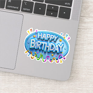 Feliz cumpleaños, pegatina divertido