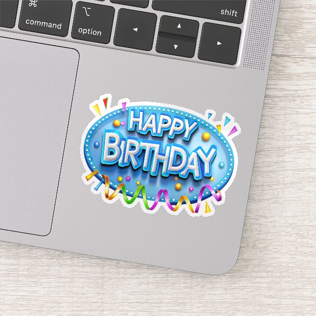 Feliz cumpleaños, pegatina divertido (Detalle)