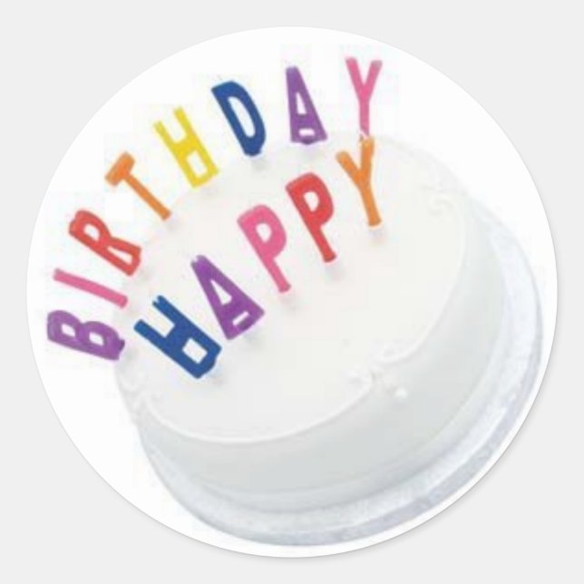 Feliz cumpleaños Pegatina LARGE (Anverso)