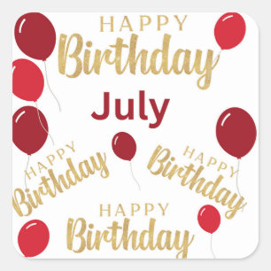 Feliz cumpleaños Pegatinas de cumpleaños de julio