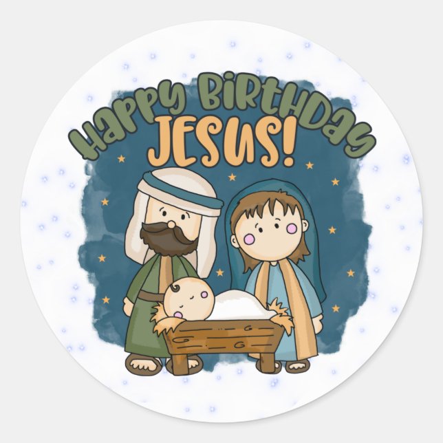 Feliz cumpleaños, Pegatinas de Jesús (Anverso)
