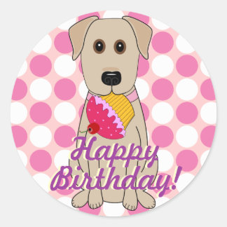 Feliz cumpleaños, Pegatinas de Labrador Amarillo