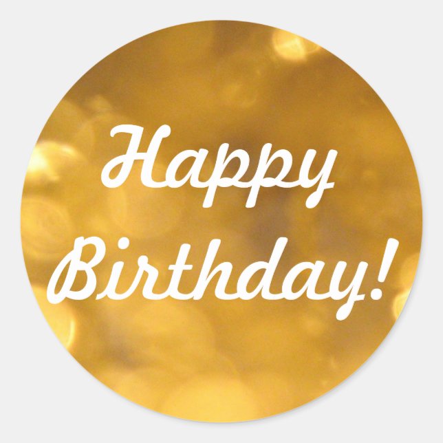 Feliz cumpleaños - Pegatinas dorados (Anverso)