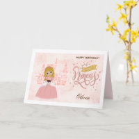 Feliz cumpleaños, pequeña princesa. Tarjeta de nom