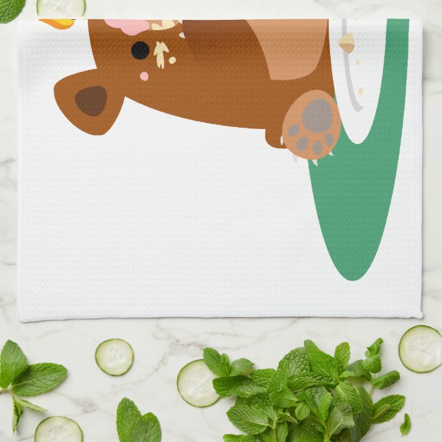 ¡Feliz cumpleaños, pequeño oso! paño de cocina (Doblado)