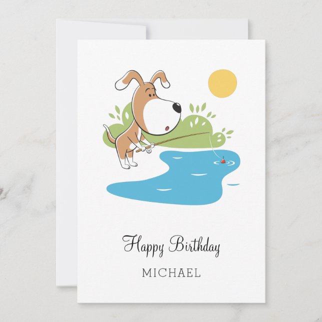 Feliz cumpleaños Personalizado Cute Dog Puppy Tarj (Anverso)