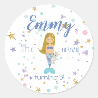 Feliz cumpleaños Personalizado Pegatinas de sirena