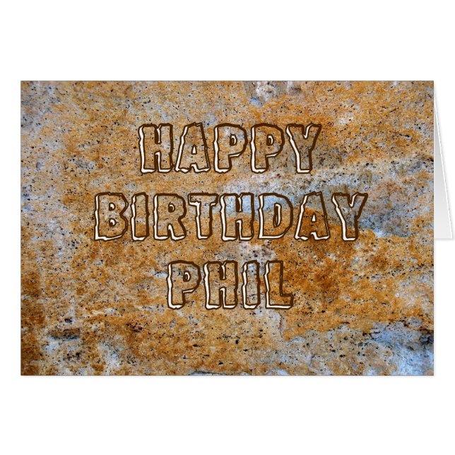 Feliz cumpleaños Phil de la Edad de Piedra (Anverso (Horizontal))